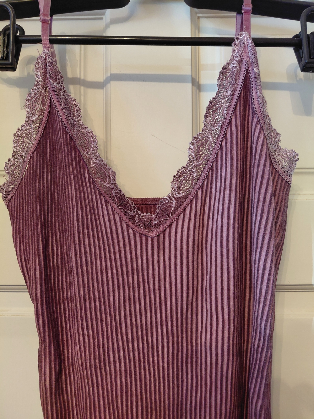 Lace-Trim Raspberry/ Dusty Rose Cami Tank Top